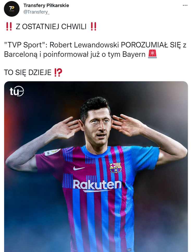 ''TVP Sport'': POROZUMIENIE Lewego z nowym klubem!